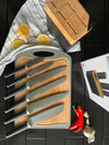 Gastreaux 6pcs Round Tip Knife Set + Built-in Sharpener