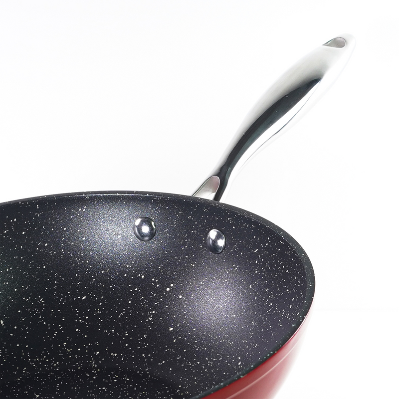 Gastreaux Red Marble Wok Pan 28cm