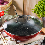 Gastreaux Red Marble Wok Pan 28cm