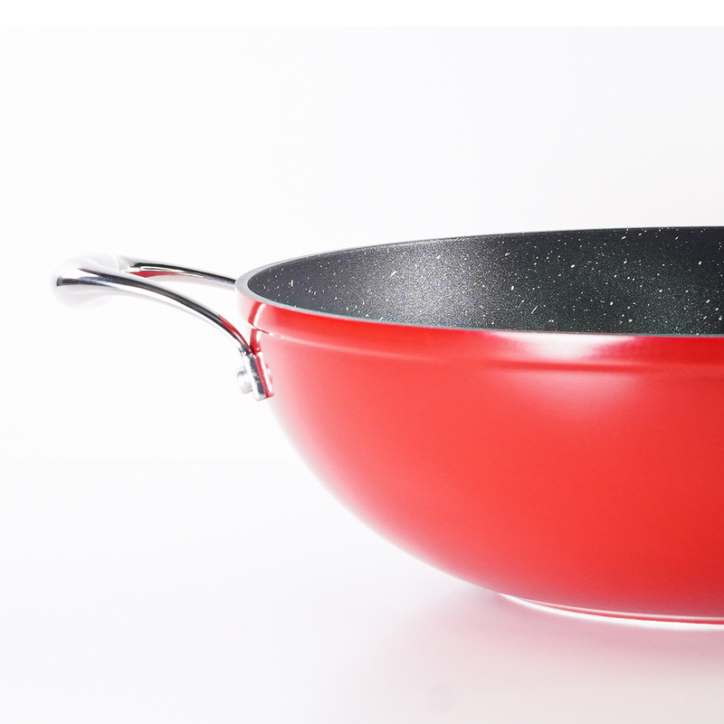 Gastreaux Red Marble Wok Pan 32cm